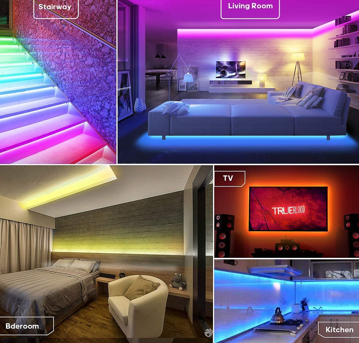 Ambiance Lighting for Home Multicolor LED Strip Lights LED Strip